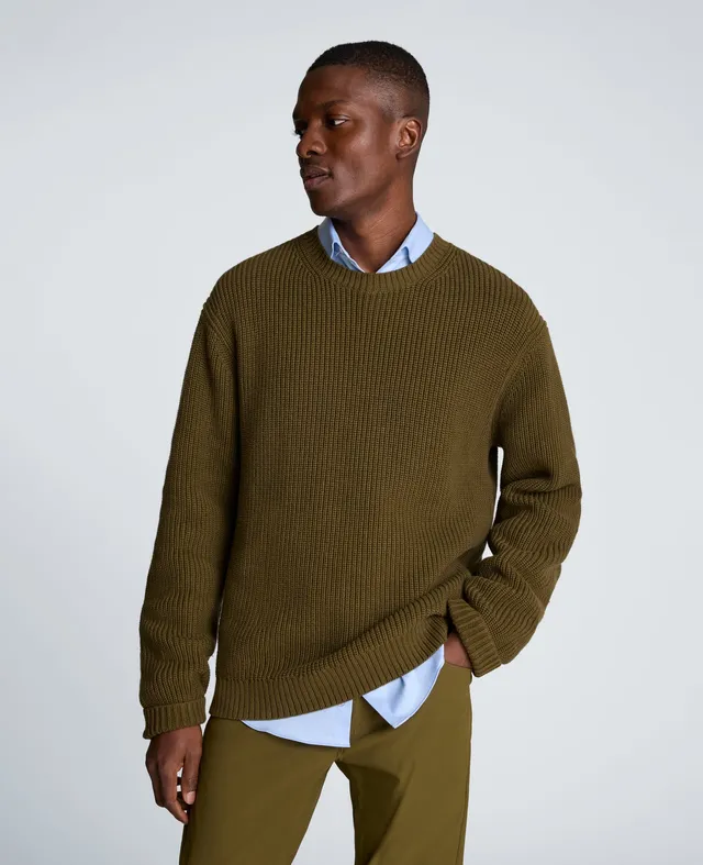Kenneth Cole Reaction Clothing Chunky Oversized Sweater maglione verde oliva S/M-L