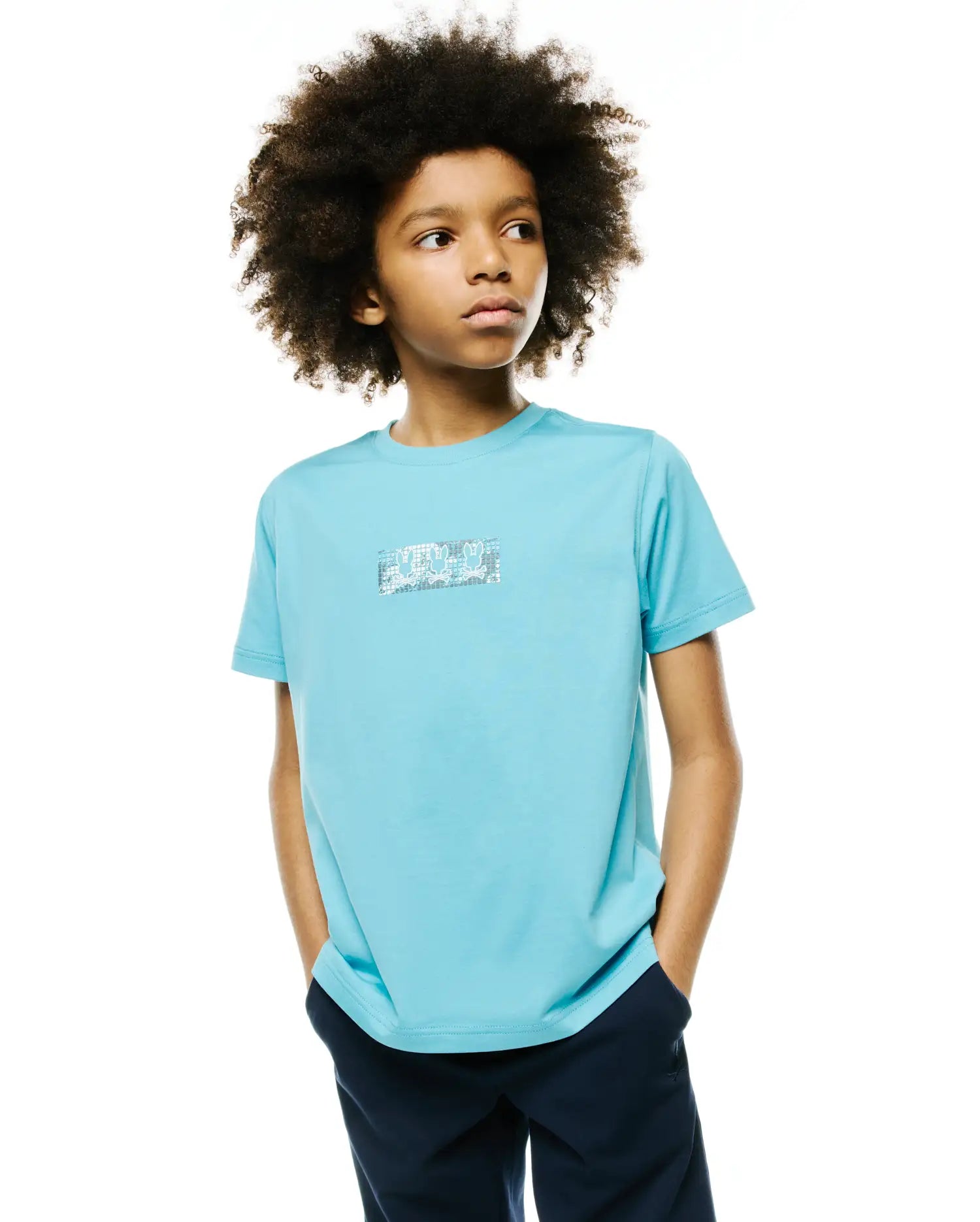 Psycho Bunny Kids Tees KIDS' ALFIE BACK GRAPHIC TEE T-shirt blu in cotone