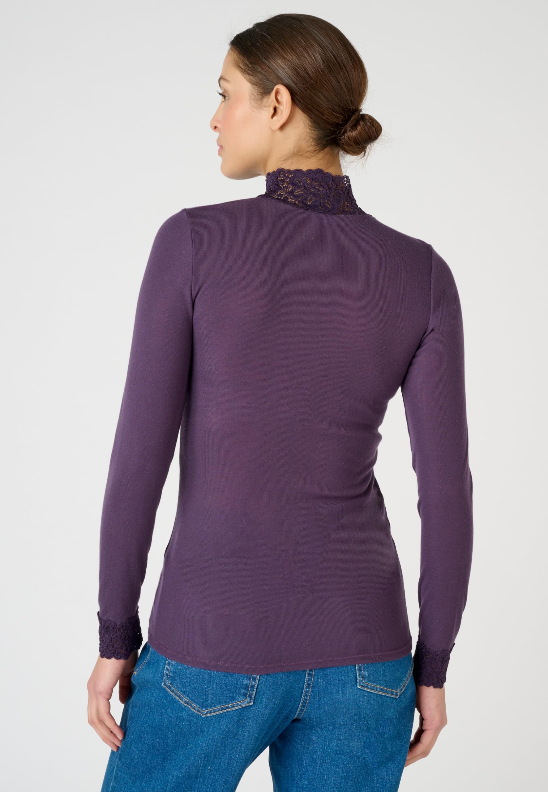 Damart Thermolactyl Maglietta fine costa maniche lunghe viola XS