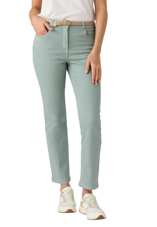 Damart Prêt-à-porter Giovanni Dritto pantaloni 7/8 bianco elasticizzati