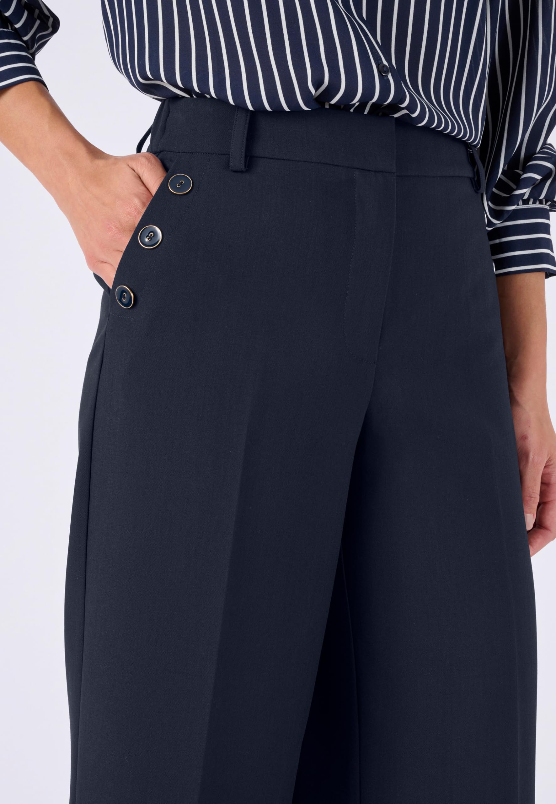 Damart Prêt-à-porter Pantaloni Large Effetto Ponte pantaloni navy taglie 44-56