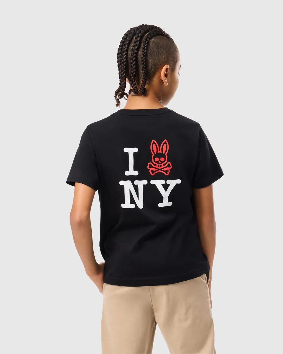 Psycho Bunny Kids Tees New York City Tee B0U554W1PC T-shirt nera