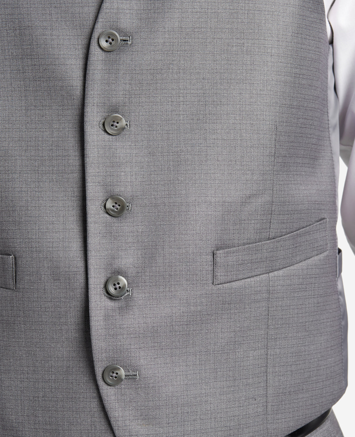 Kenneth Cole Reaction Clothing Ready Flex Slim-Fit Suit Separate Vest gilet grigio chiaro elasticizzato
