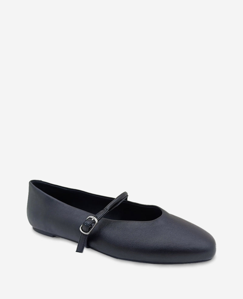 Kenneth Cole Reaction Shoes Magnolia Leather ballet flat nere in pelle