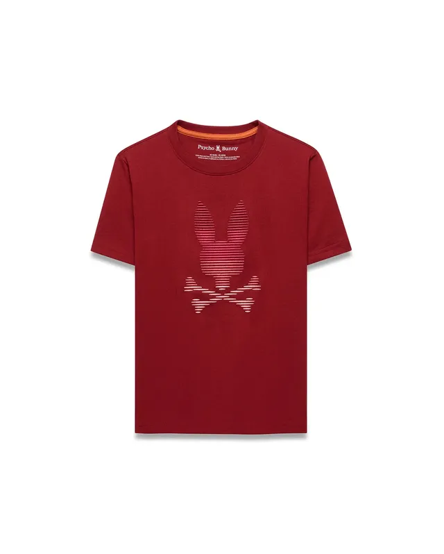 Psycho Bunny Kids Tees Kids' Slade Pima Graphic Tee t-shirt rossa 2T cotone Pima