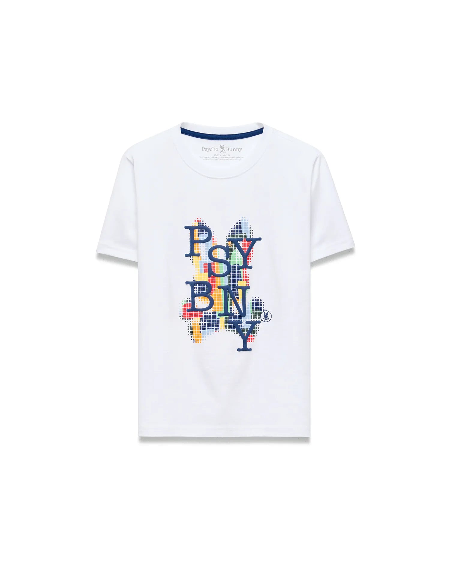 Psycho Bunny Kids Tees Kids Wes Graphic Tee maglietta bianca in cotone Pima