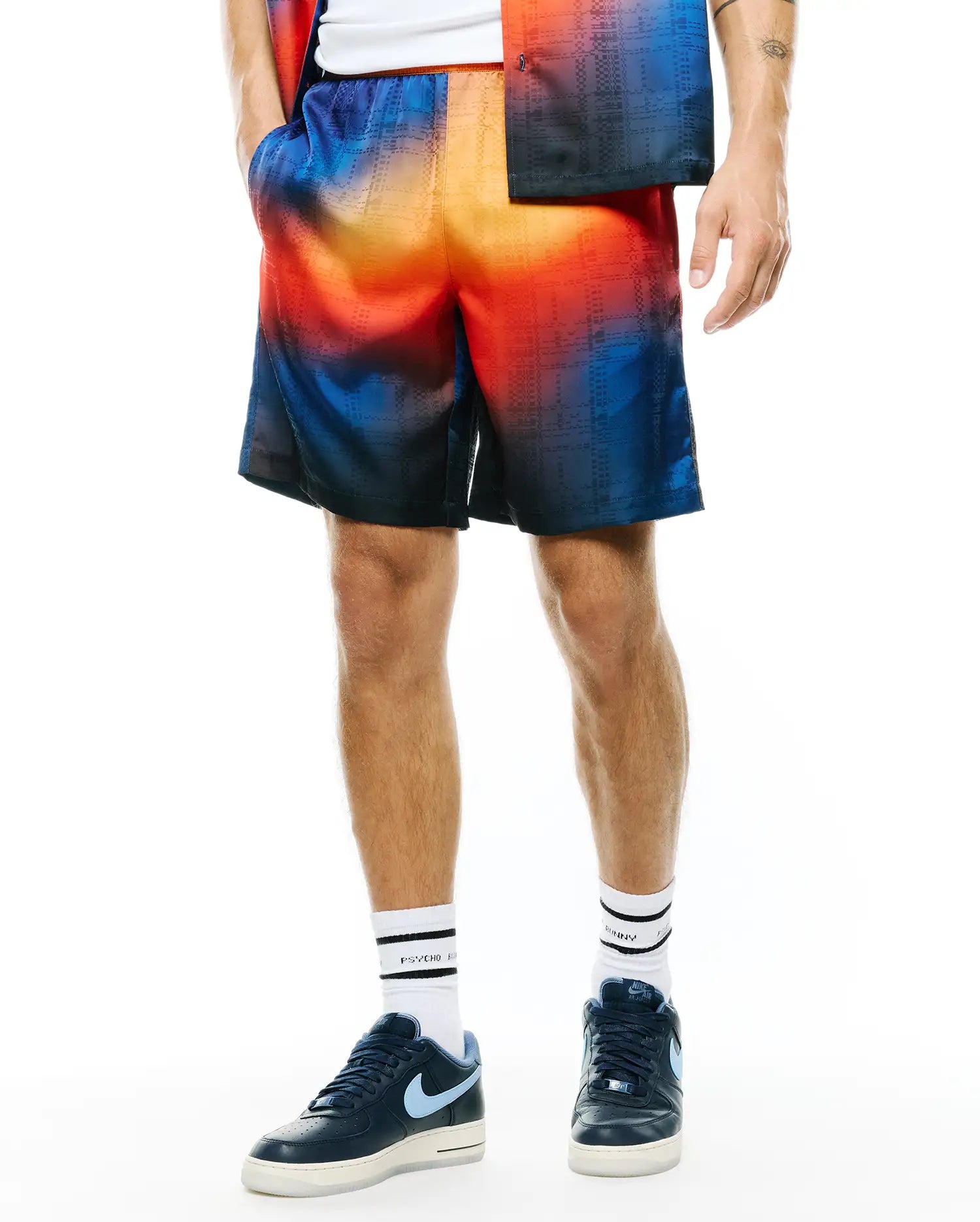 Psycho Bunny Men's Shorts Zander Gradient Jacquard Short 8 1/2" shorts blu