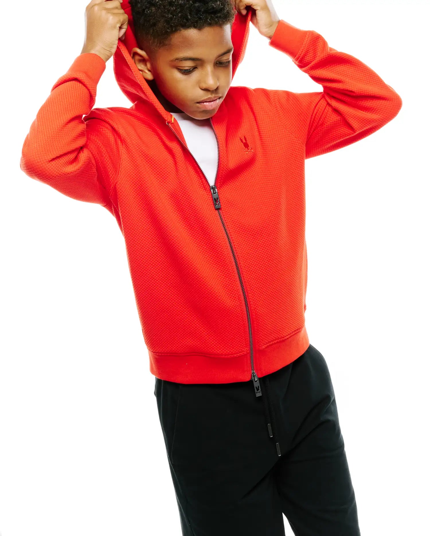 Psycho Bunny Kids Sweatshirts & Hoodies KIDS MARC FULL-ZIP HOODIE KT0500082 felpa rossa