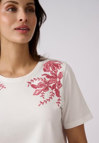 Damart Prêt-à-porter T-Shirt ricamata bianca 38-40 in cotone biologico