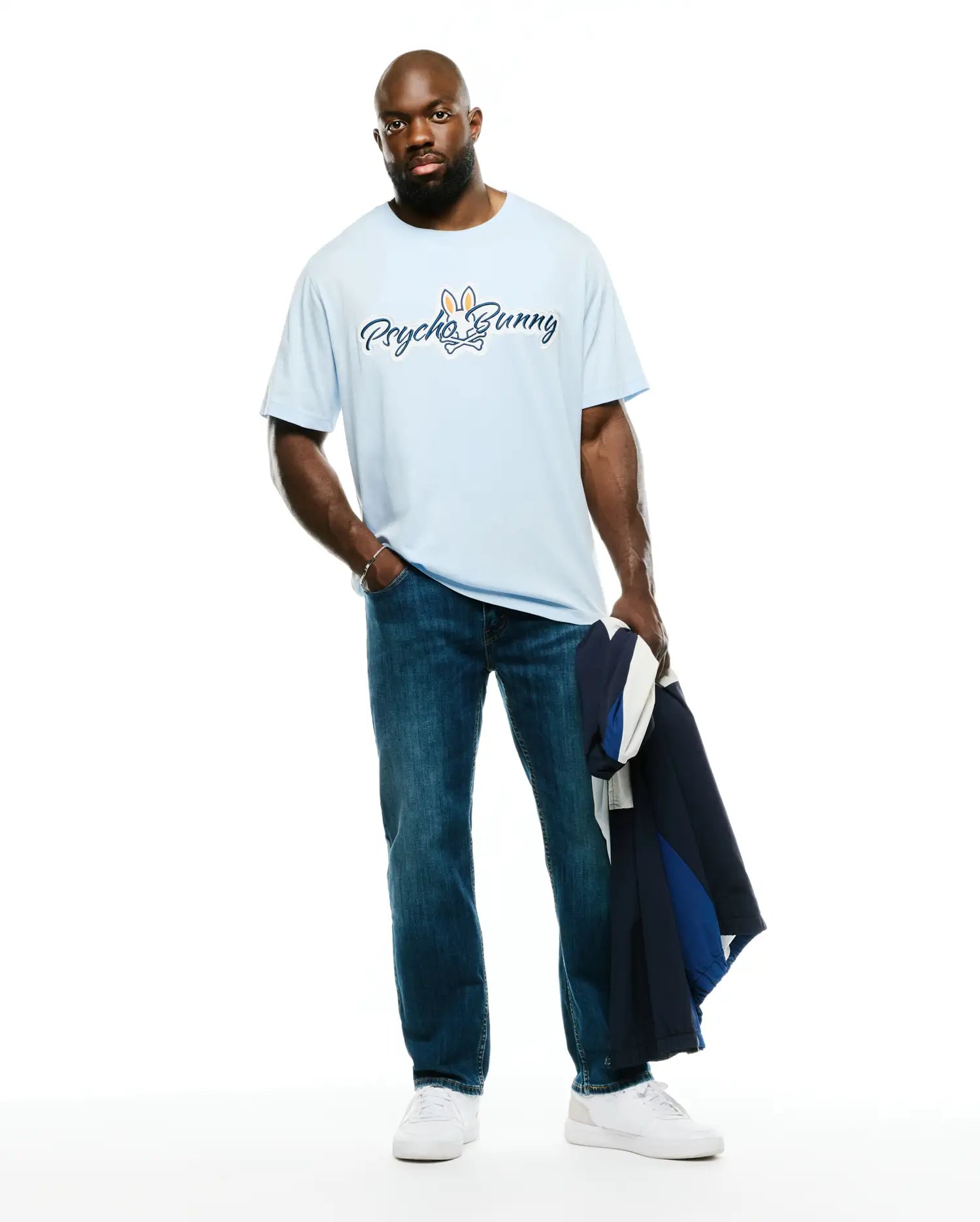 Psycho Bunny Big & Tall Jaydon Graphic Tee t-shirt Skyway in cotone Pima