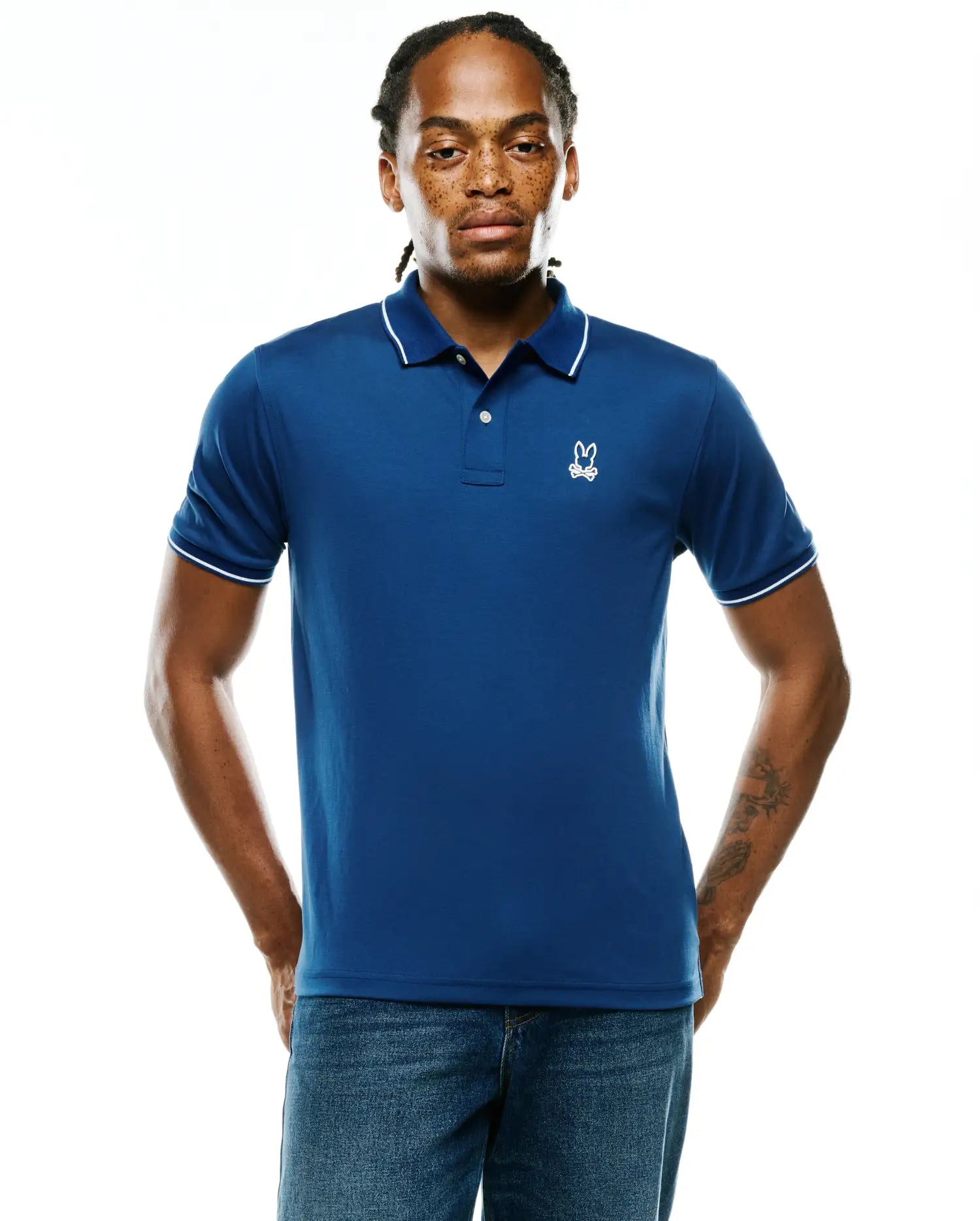 Psycho Bunny Men's Polos MEN'S JOJI PERFORMANCE POLO MT0100241 polo navy slim