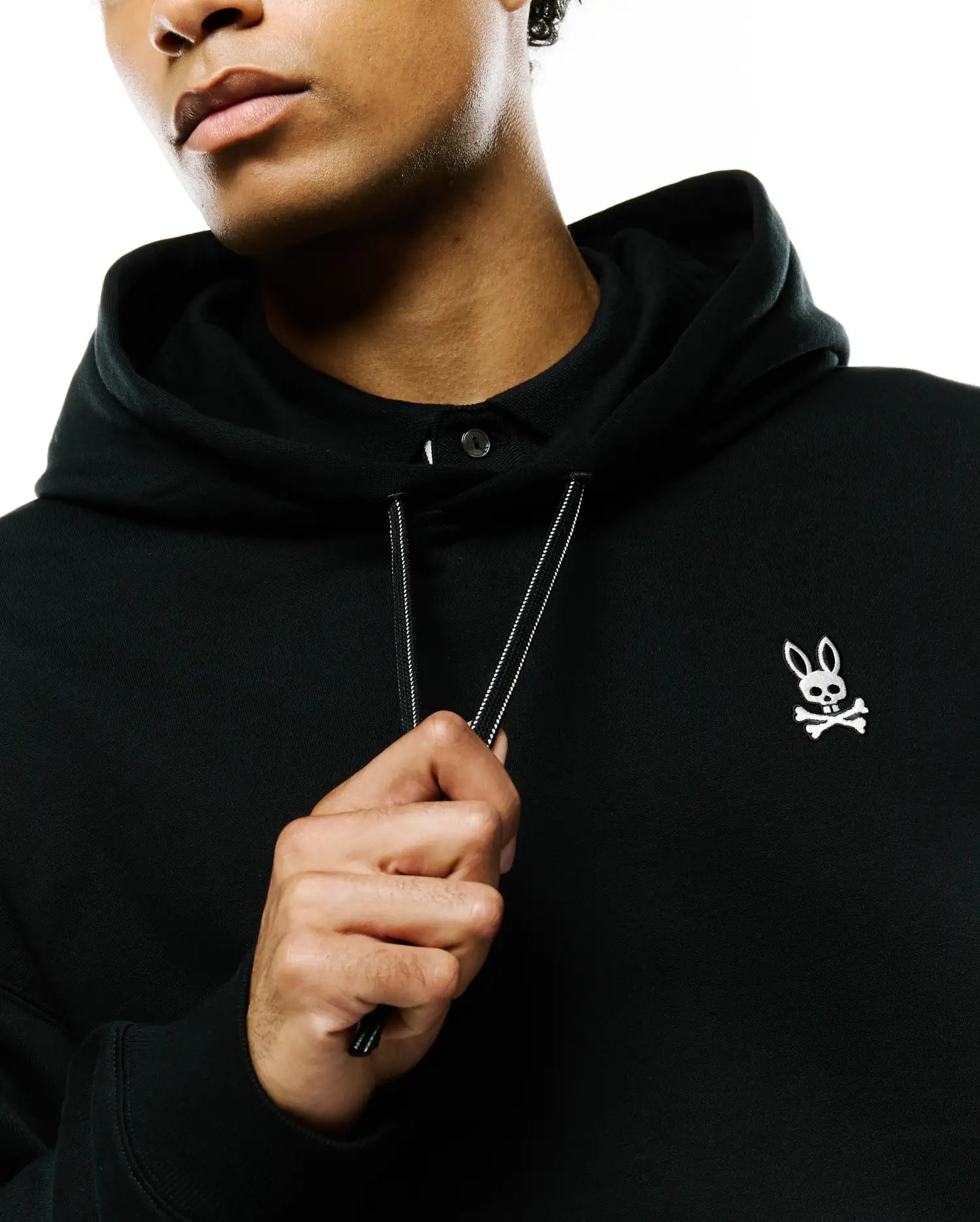 Psycho Bunny Men's Sweatshirts & Hoodies Terrence Fleece Hoodie MT0500254 felpa nera oversize
