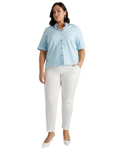 Fiorella Rubino Pantaloni in cotone e lyocell stretch curvy