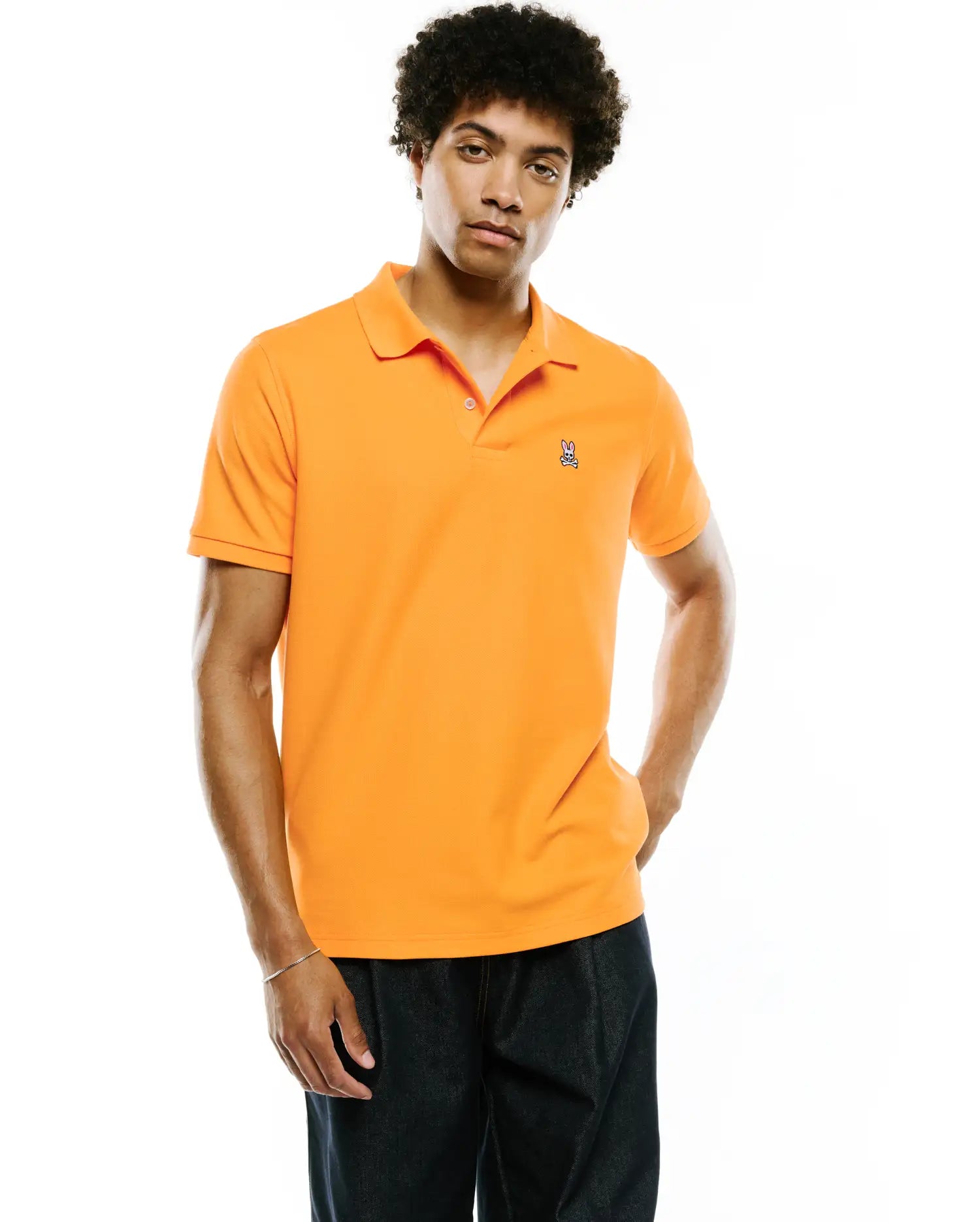 Psycho Bunny Men's Polos Classic Pima Piqué Polo B6K001F200 polo Flame Orange