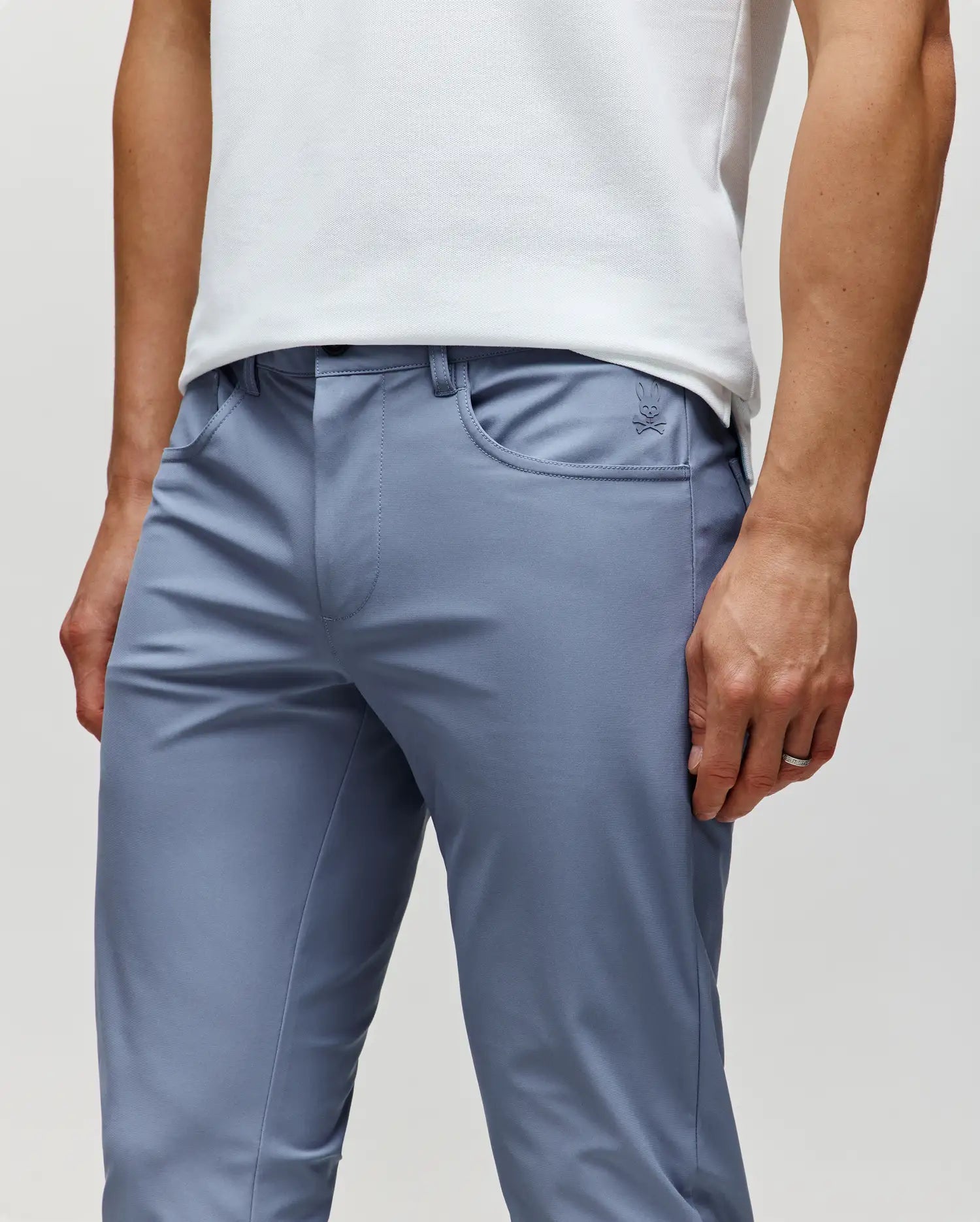 Psycho Bunny Men's Pants Maverick 10K Step Pant pantaloni blu 29–40 con portachiavi