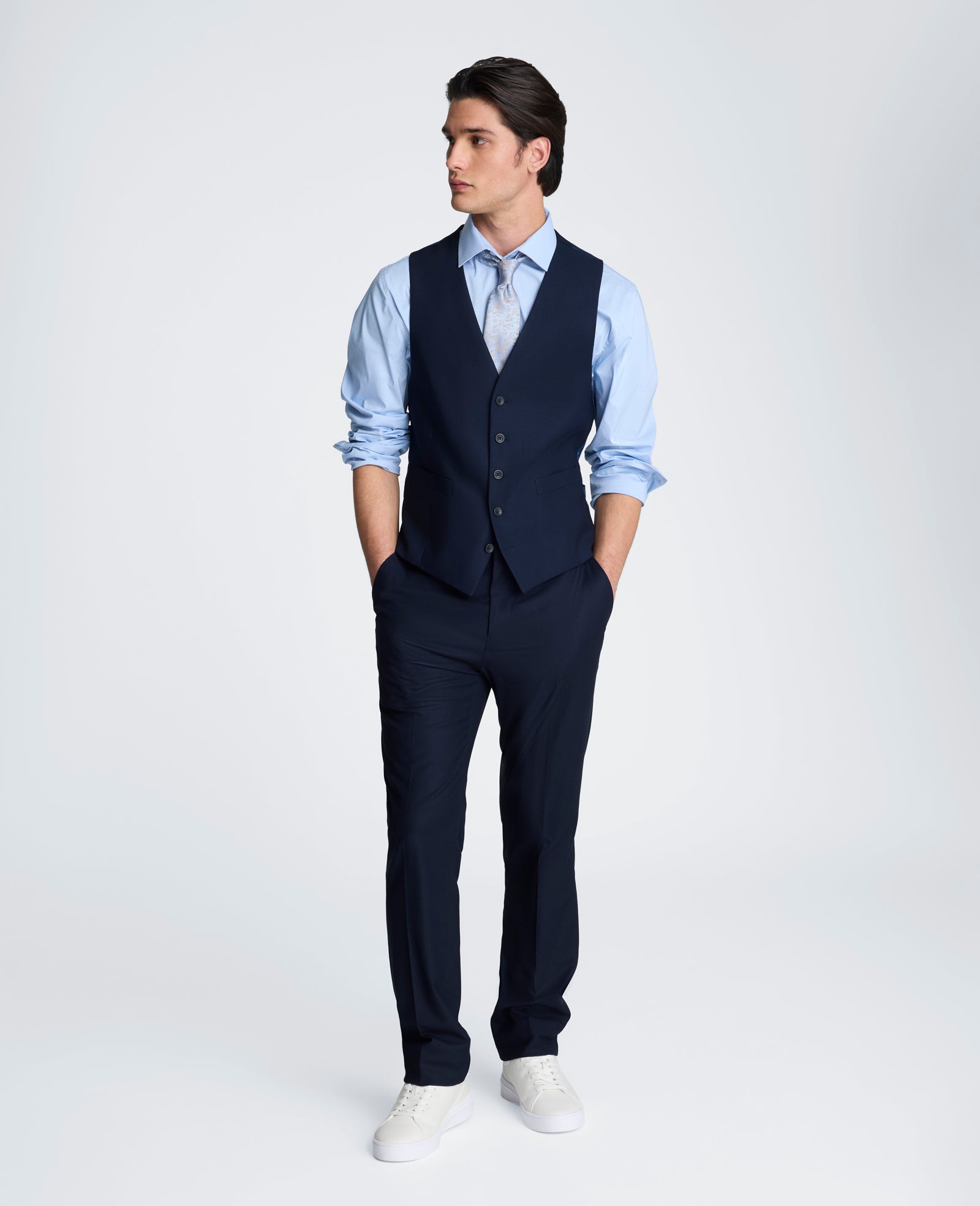 Kenneth Cole Reaction Clothing Stretch Suit Separate Pant pantaloni navy elasticizzati