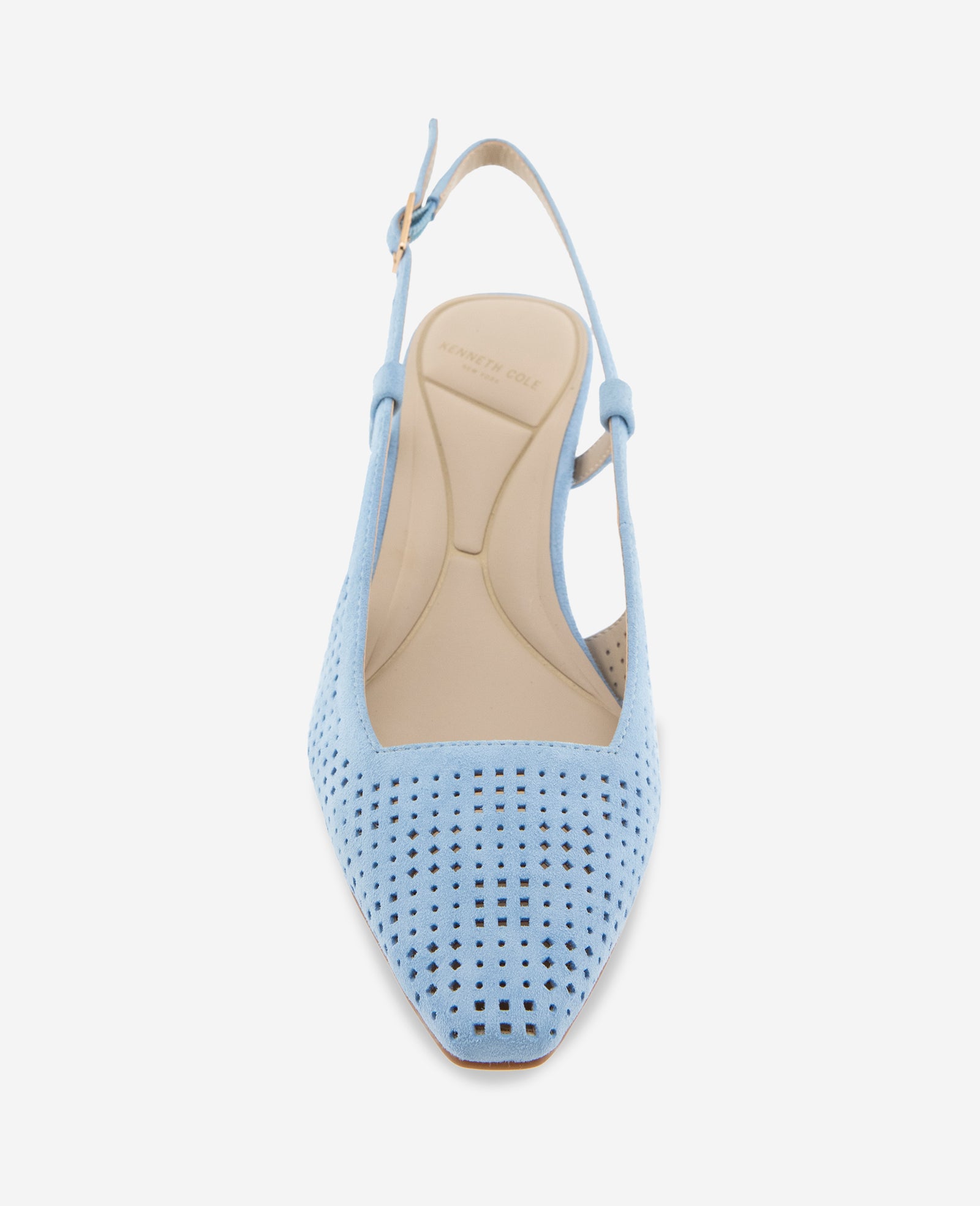 Kenneth Cole Reaction Shoes Marbella Perforated Suede Slingback Heel décolleté azzurre