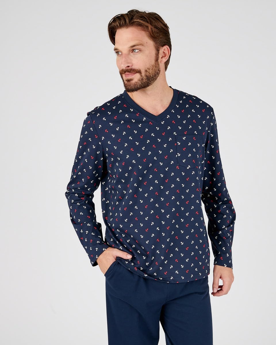 Damart Homewear Pigiama in Jersey di Puro Cotone Uomo 3XL