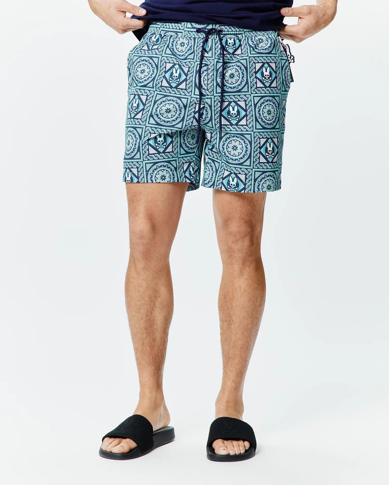 Psycho Bunny Men's Swimwear Frank Swim Trunk 6 MB1000081 costume verde