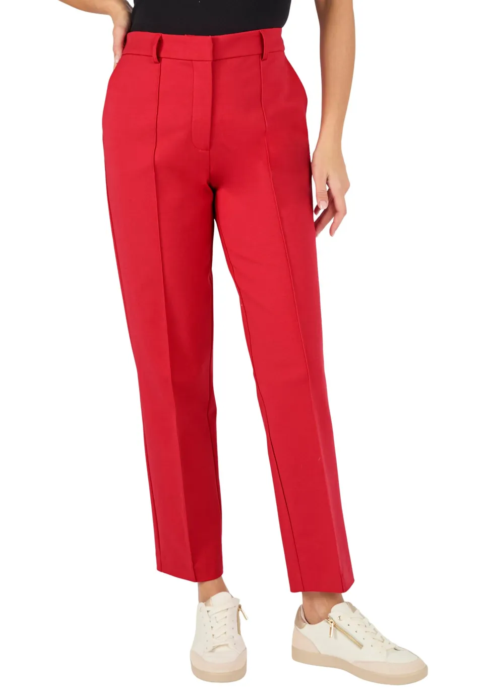 Damart Prêt-à-porter Pantaloni 7/8 di Cotone Raso Donna marrone ecru