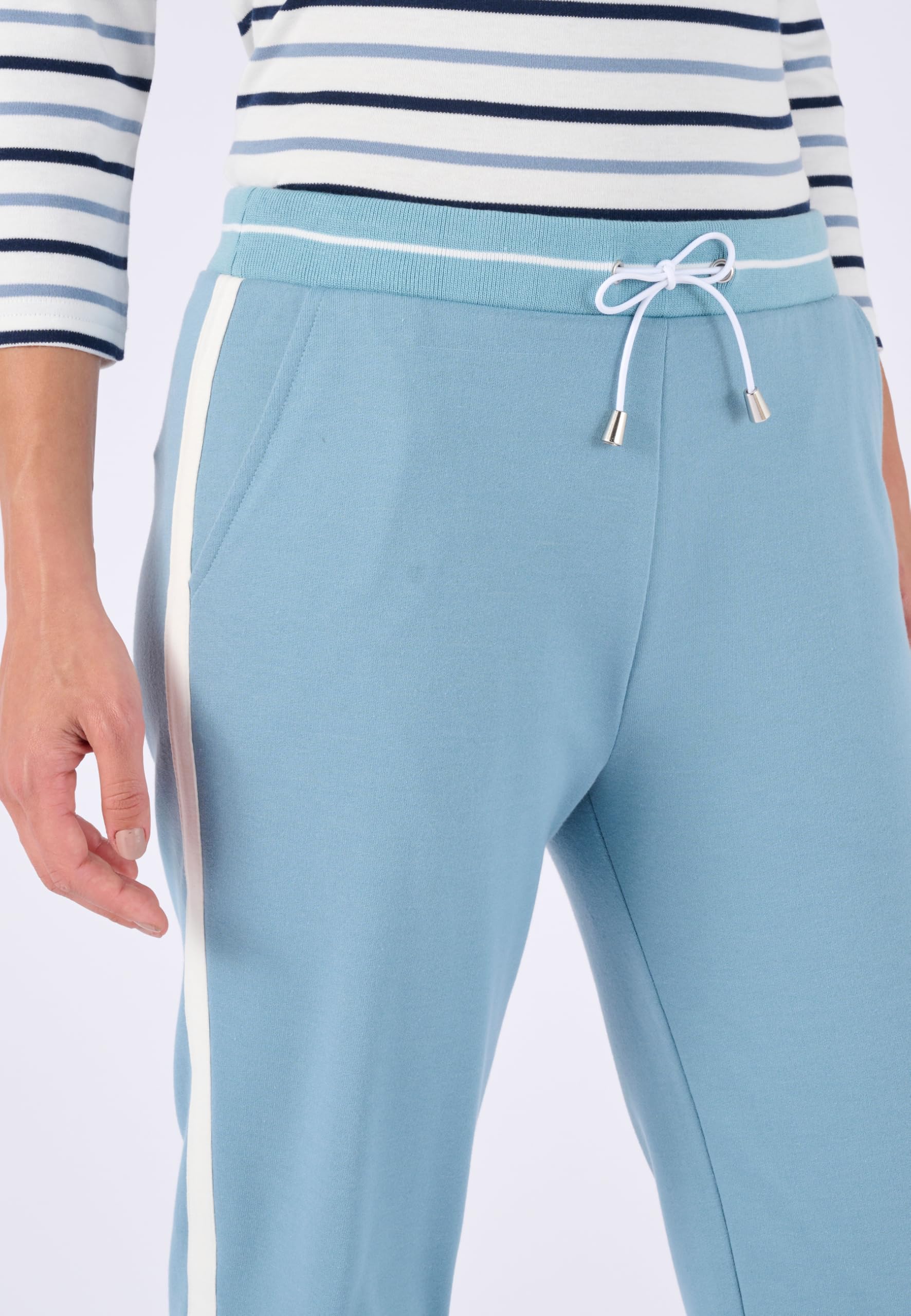 Damart Prêt-à-porter Pantaloni Relax Indoor con fibbie Blu Grigio 50-52 aderenti