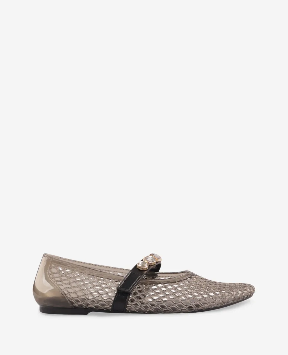 Kenneth Cole Reaction Shoes Jazzy Stone Embellished Ballet Flat ballerine Smoke