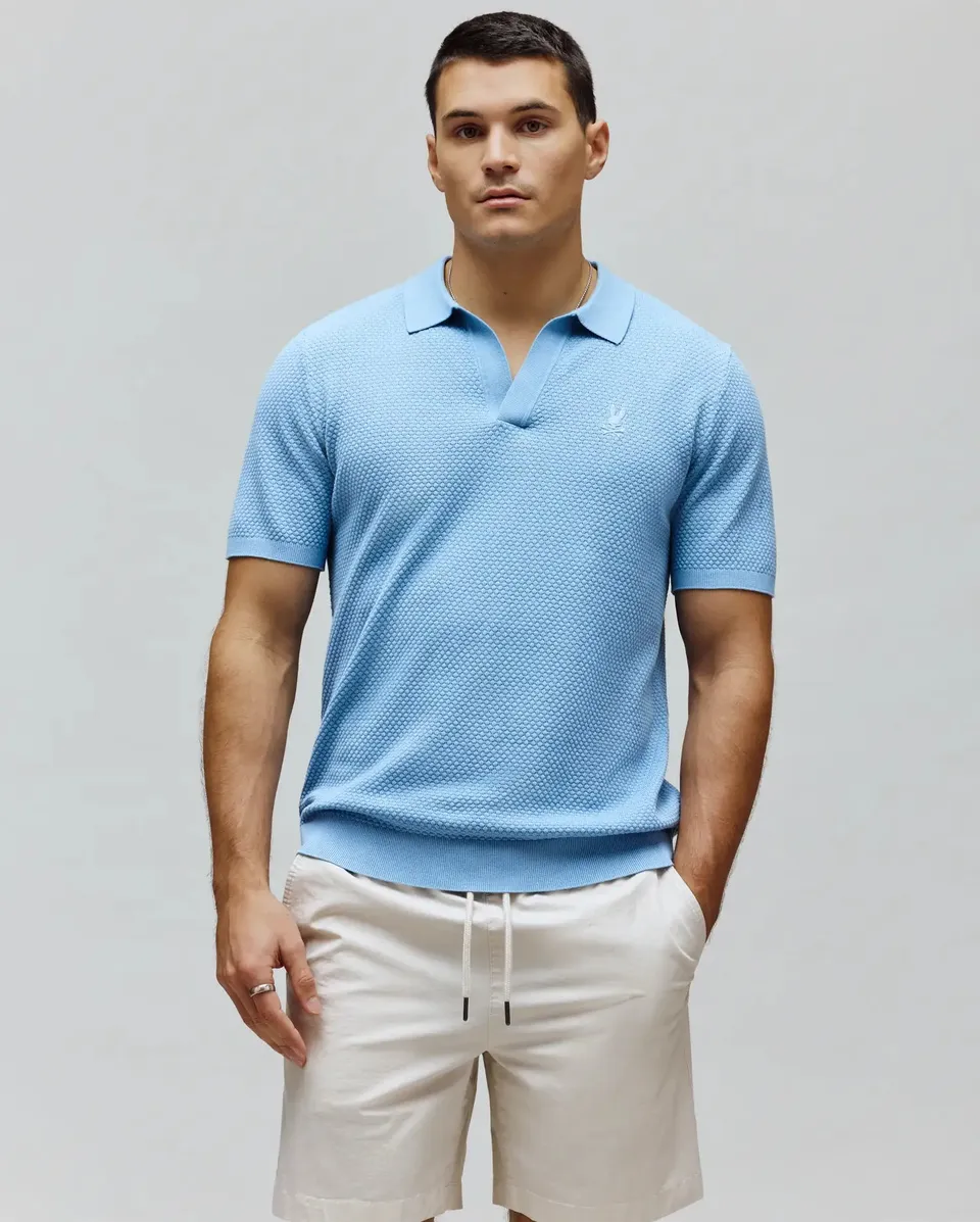 Psycho Bunny Men's Polos MENS DEVON KNIT POLO MT0100169 polo 407 Glacier Lake XXS-XXXL cotone
