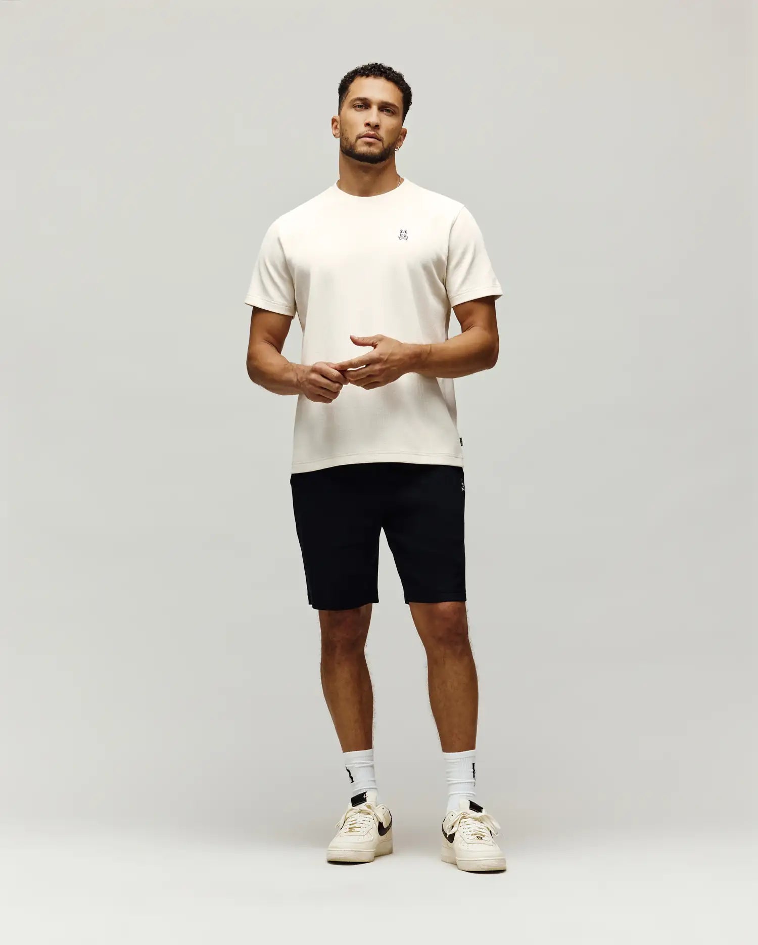 Psycho Bunny Men's Tees Maxton Waffle Tee MT0200325 T-shirt bianca