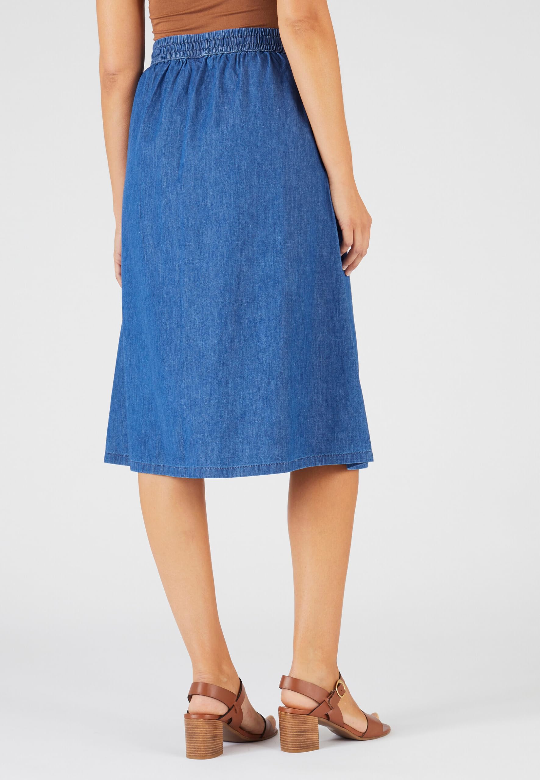 Damart Prêt-à-porter gonna chambray Blu Denim Medio 54