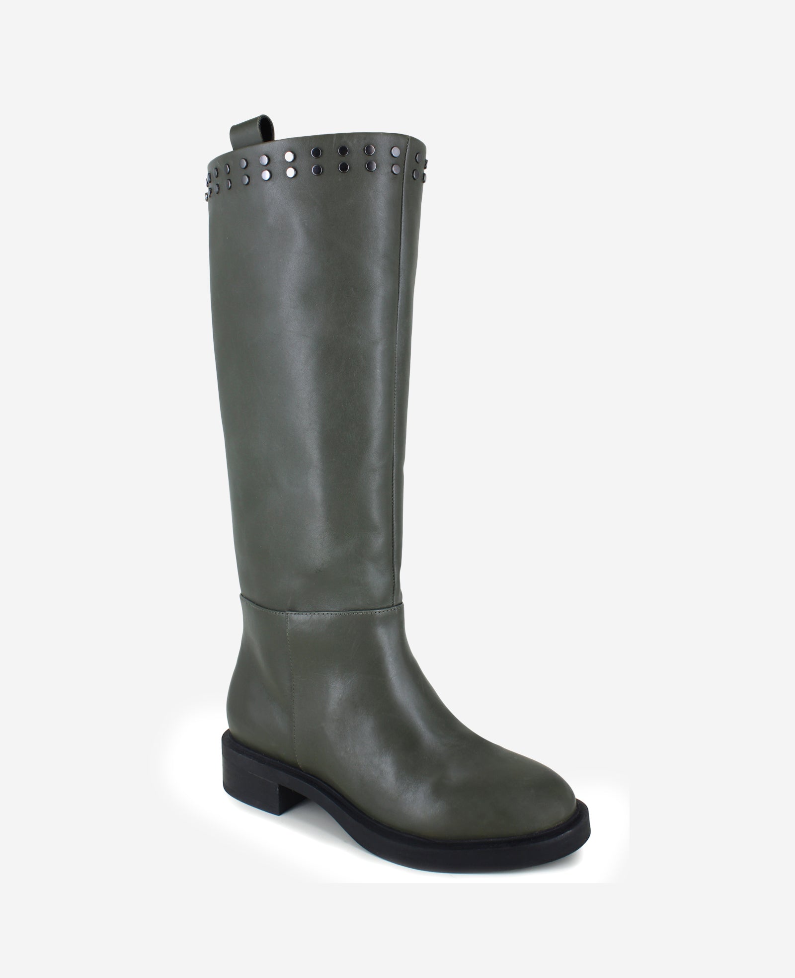 Kenneth Cole Reaction Shoes Scorpio Leather Stud Boot stivale in pelle grigio antracite