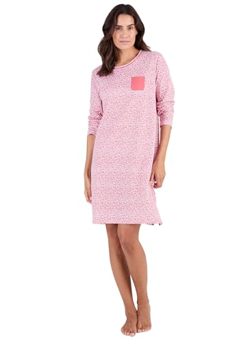 Damart Homewear camicia da notte in puro cotone rosa animale XS