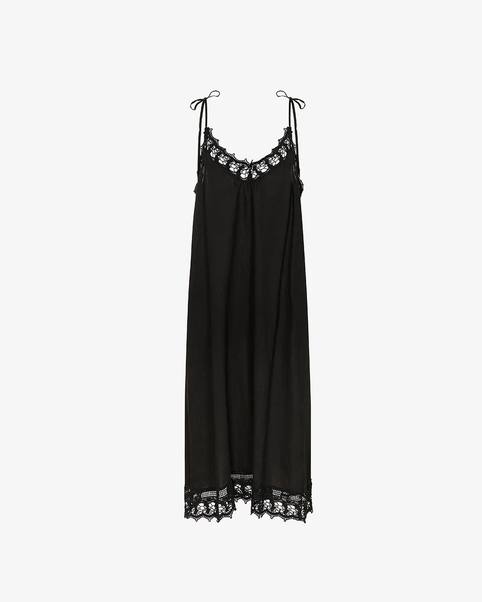 Markup Donna Vestiti Abito in lino con inserti in pizzo abito