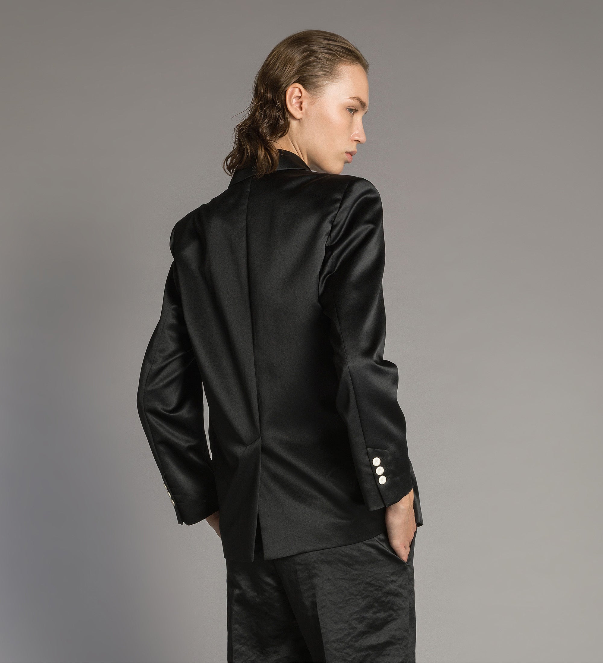 Forte giacche colourblock duchesse tuxedo jacket giacca nera