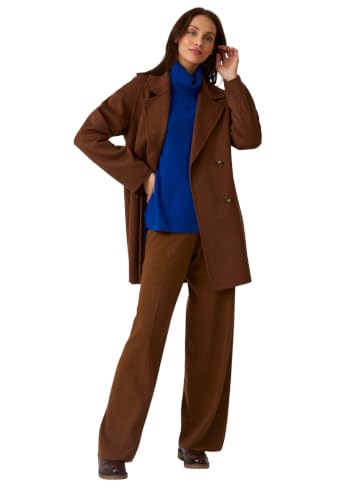 Damart Prêt-à-porter Cappotto donna marrone cioccolato in lana e cashmere