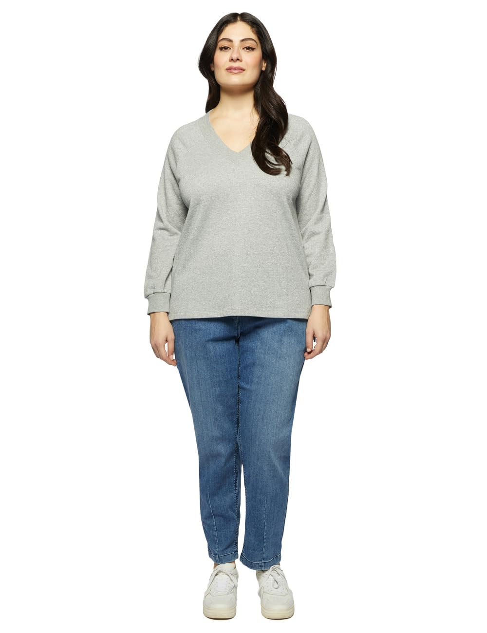 Fiorella Rubino Lurex Sweatshirt with V-Neck felpa XS Plus