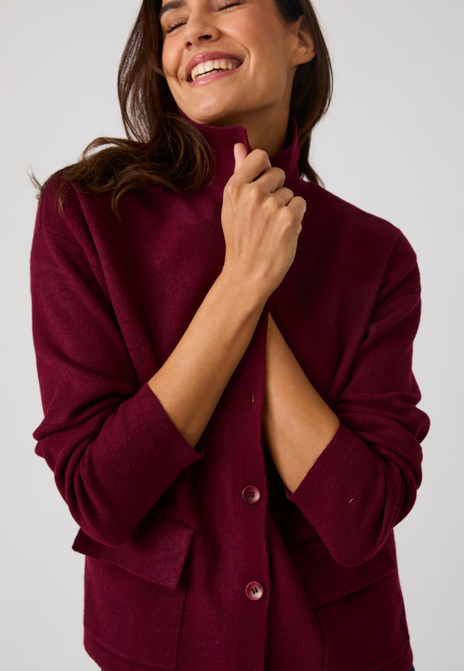 Damart Thermolactyl cardigan da donna rosso bordeaux
