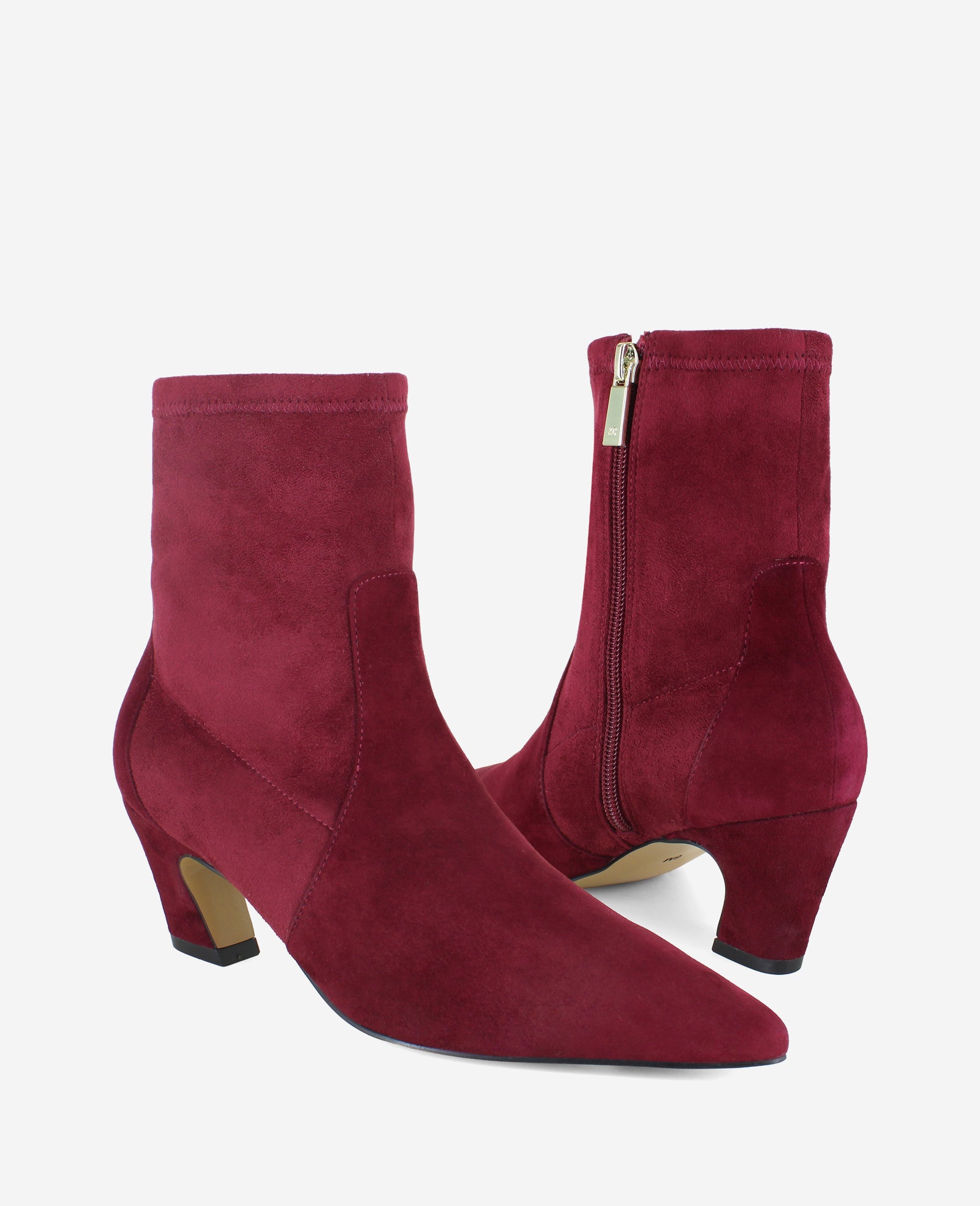 Kenneth Cole Reaction Shoes Odelle Suede Side Zip Point Toe Boot stivaletti color zinfandel