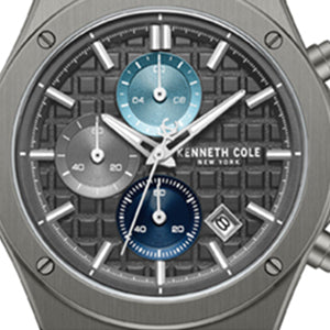 Kenneth Cole Reaction Watches Dress Sport Chronograph Multi Tone Dial Stainless Steel Bracelet Watch orologio gunmetal 5 ATM
