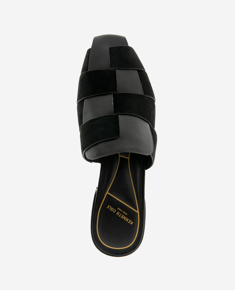 Kenneth Cole Reaction Shoes Faina Leather sandali neri in pelle