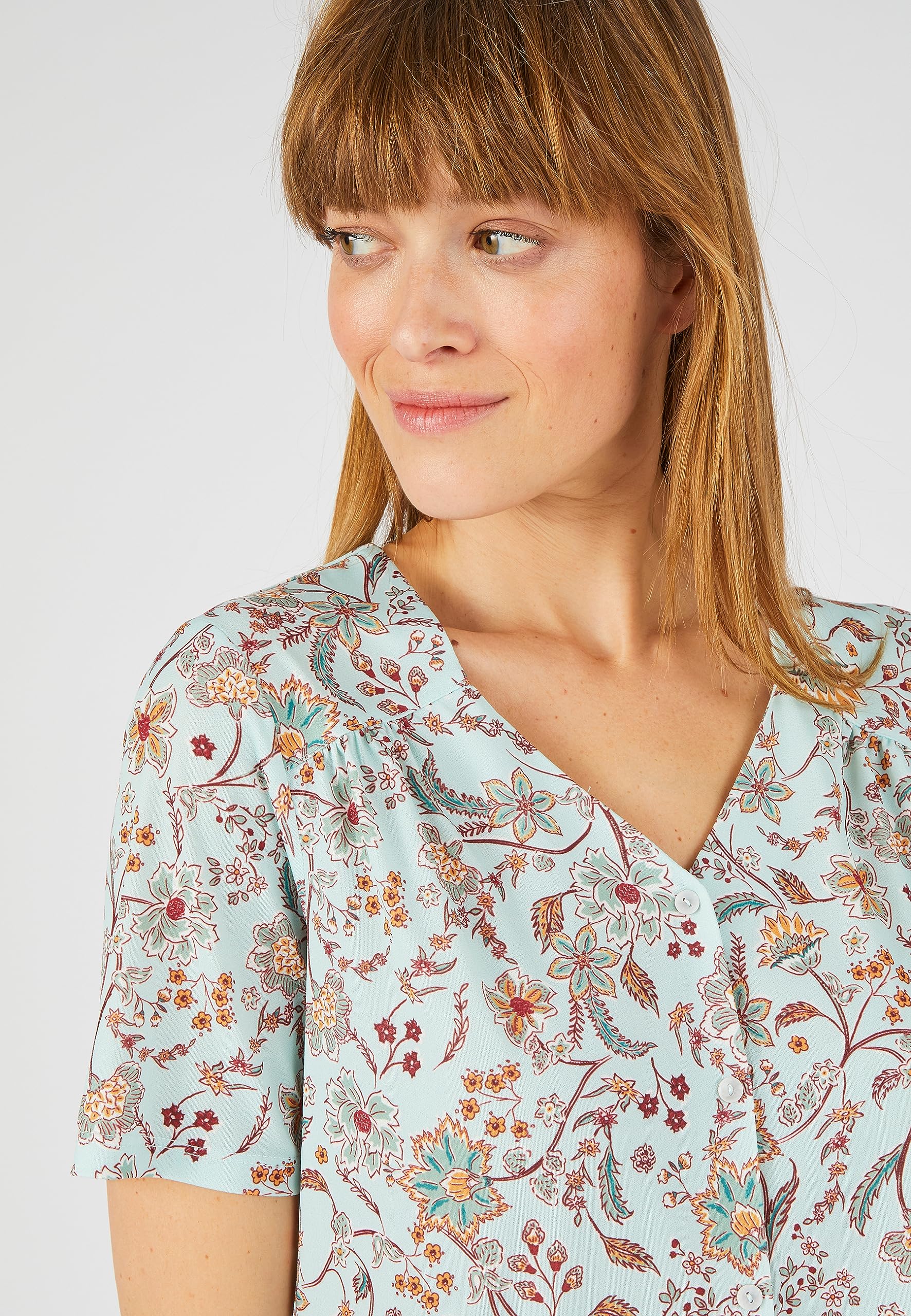Damart Prêt-à-porter Maglietta a maniche corte stampata floreale Verde Aqua Fiorito 38 jersey