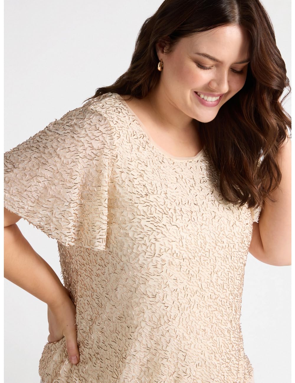 Fiorella Rubino Top e t-shirt t-shirt in jersey ricamato XL Plus