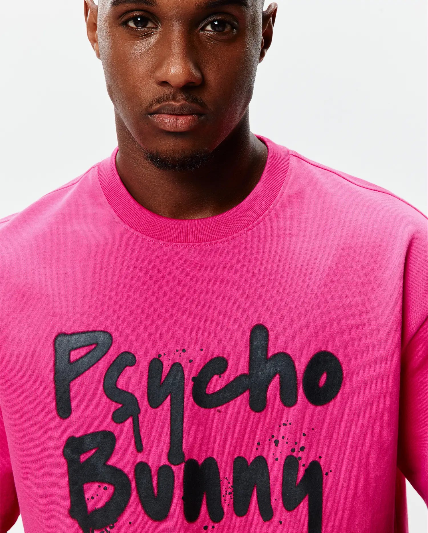 Psycho Bunny Men's Tees Duncan Oversized Tee T-shirt rosa oversize