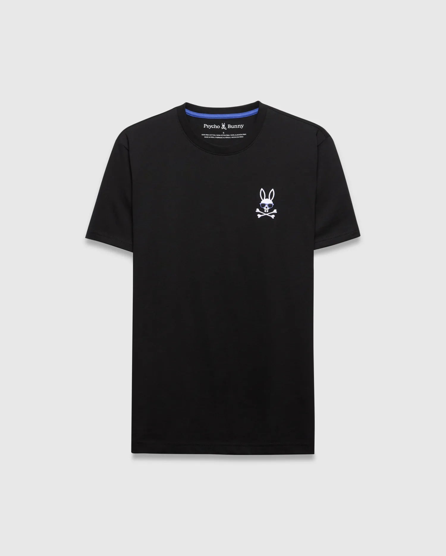 Psycho Bunny Men's Tees Sunny Chest Graphic Tee MT0200278 T-shirt nera ricamata