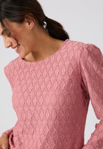 Damart Prêt-à-porter T-shirt in maglia testurizzata rosa antico 38-40