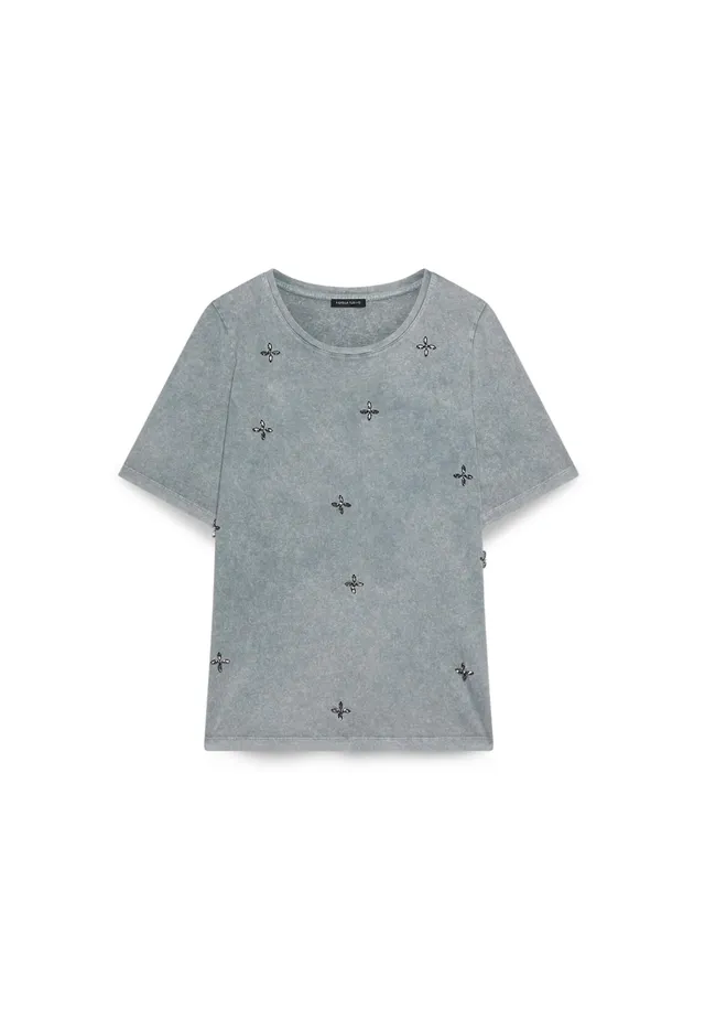 Fiorella Rubino Top e t-shirt T-Shirt in Cotone con Applicazioni T-shirt XL Plus