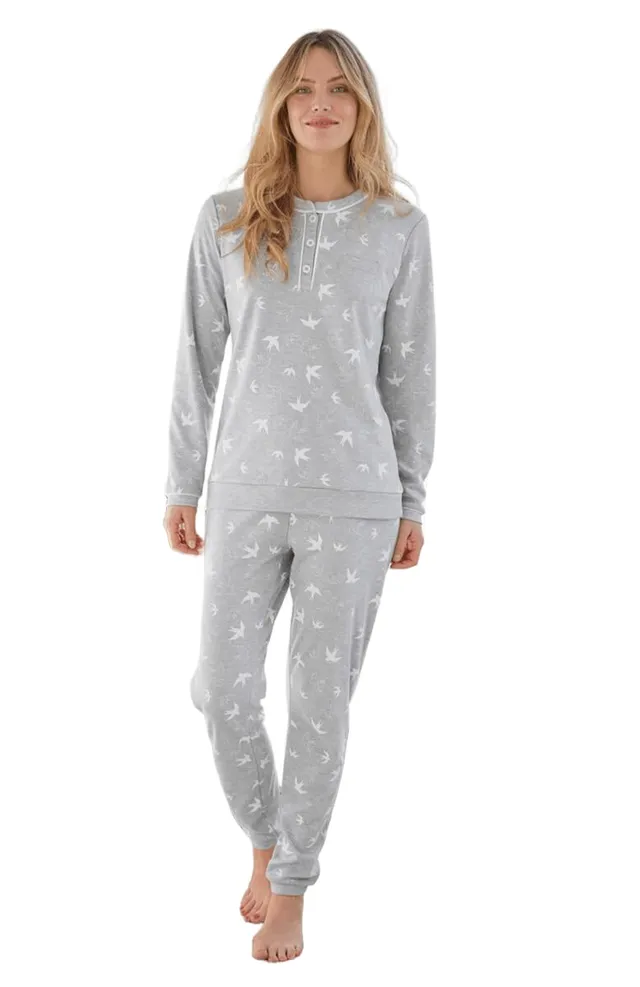 Damart Homewear Pigiama in Maglia Thermolactyl Interlock Set Donna