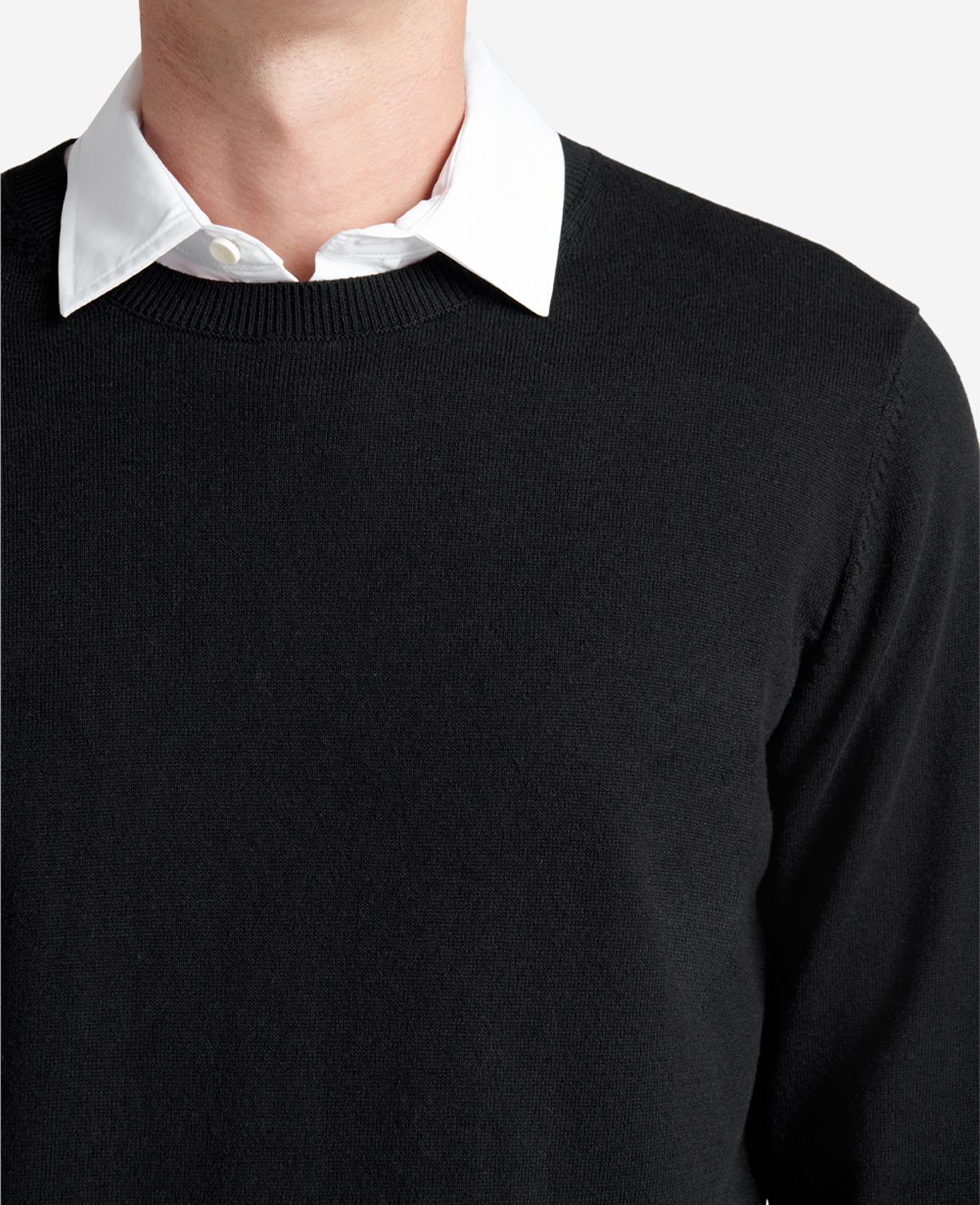 Kenneth Cole Reaction Clothing Crew Neck Sweater with Tipping Details maglione nero