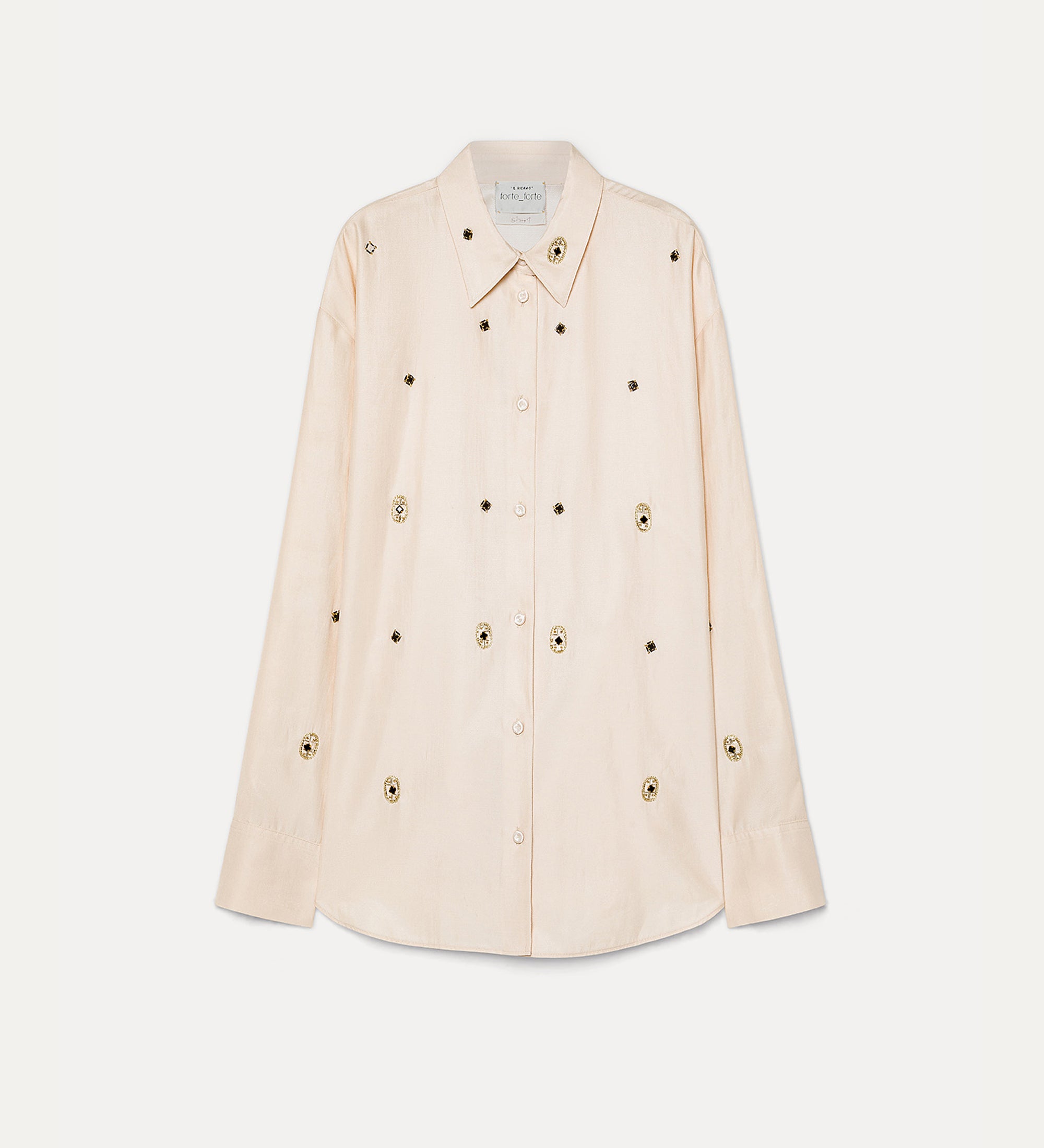 Forte camicie camicia in twill ricamo Le Club Loto