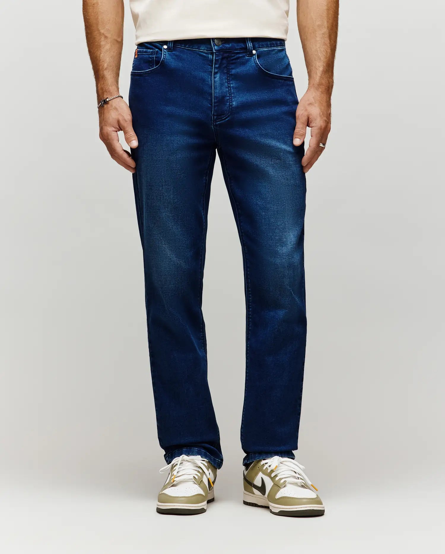 Psycho Bunny Men's Pants Ace Knit Straight Leg Denim Pant jeans dritti elasticizzati