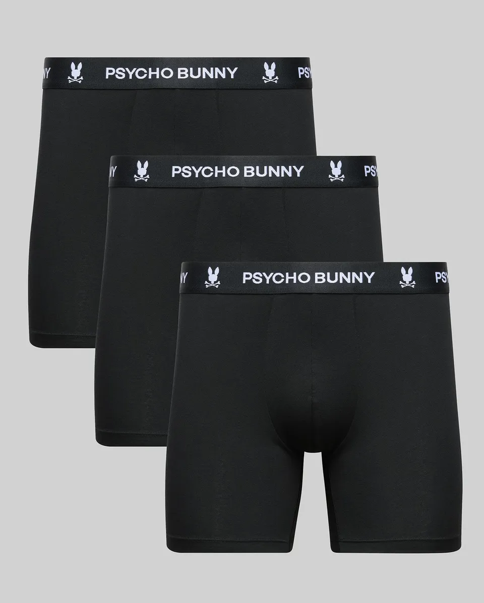 Psycho Bunny Underwear MENS 3 PACK BOXER BRIEF MO1400006 boxer 3 pezzi neri